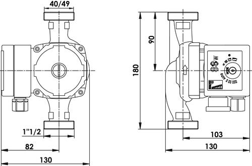 Circulateur chauffage mécanique 1''1/2 (40/49) - 180 mm - Somatherm